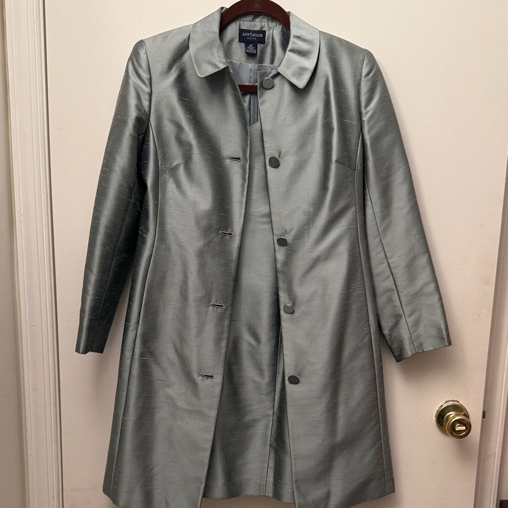 Ann Taylor Women's Silver Trench Coat